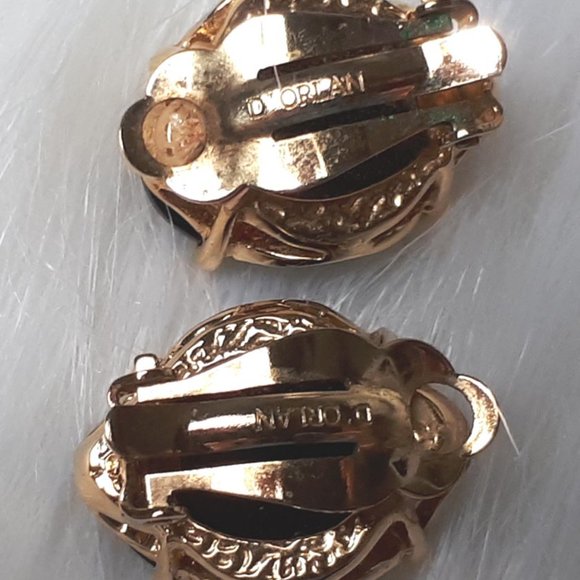 D'Orlan Vintage Gold plated clip on earrings - Picture 2 of 3